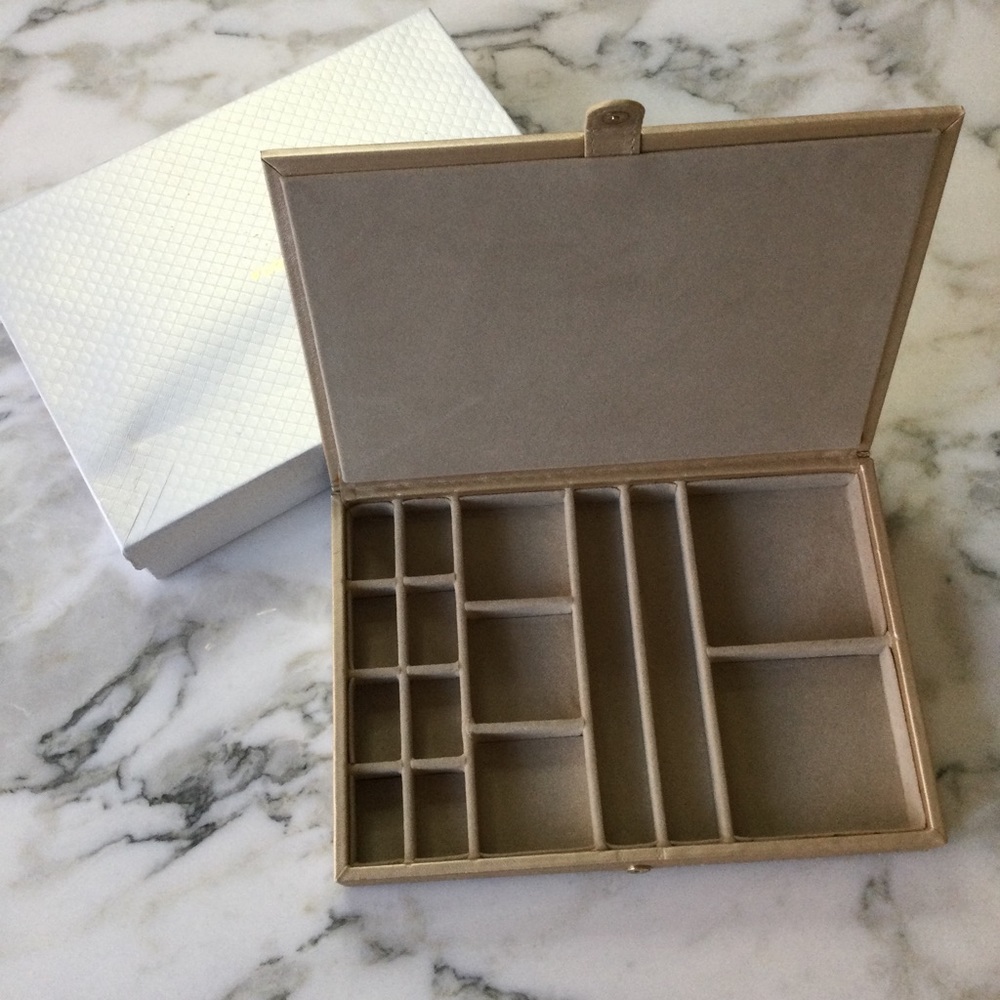 Faux Leather Jewelry Box in Gold